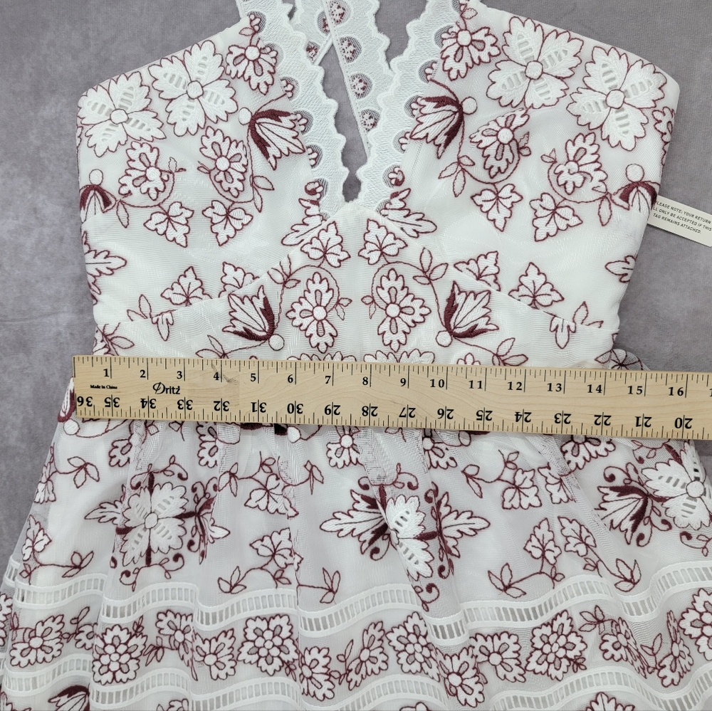 Anthropologie NWT Tiered V-Neck Embroidered Midi Summer Picnic Dress - Picture 15 of 16
